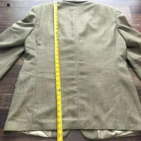 VTG Givenchy Monsieur Worsted Wool Suit Sport Jacket Blazer Houndstooth Sz 42R - Picture 14 of 16